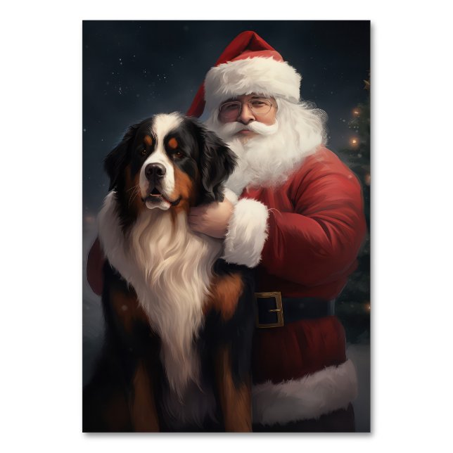 Bernese Mountain Hund Jultomten juljul Bordsnummer (Framsidan)