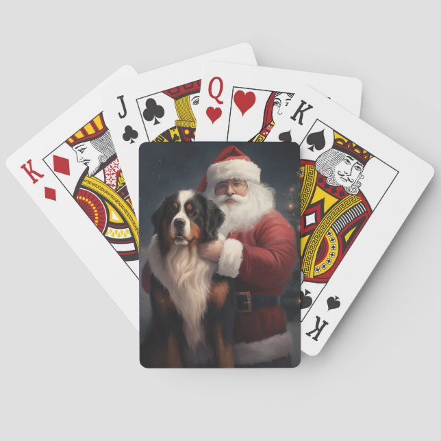 Bernese Mountain Hund Jultomten juljul Casinokort (Baksidan)