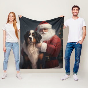 Bernese Mountain Hund Jultomten juljul Fleecefilt