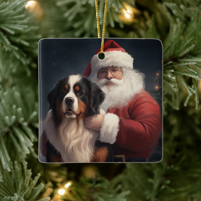 Bernese Mountain Hund Jultomten juljul Julgransprydnad Keramik (Träd)