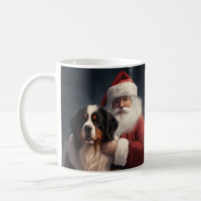 Bernese Mountain Hund Jultomten juljul Kaffemugg (Vänster)