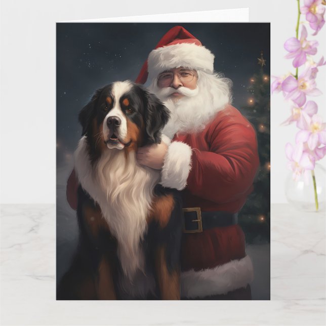 Bernese Mountain Hund Jultomten juljul Kort (Orkide)
