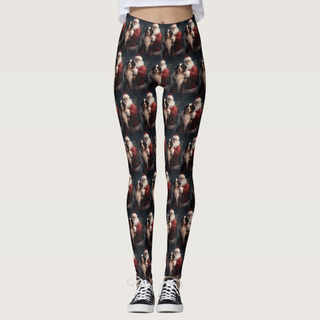 Bernese Mountain Hund Jultomten juljul Leggings (Framsida)