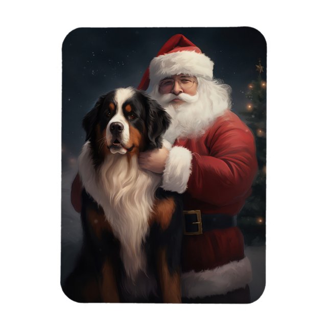 Bernese Mountain Hund Jultomten juljul Magnet (Vertikal)