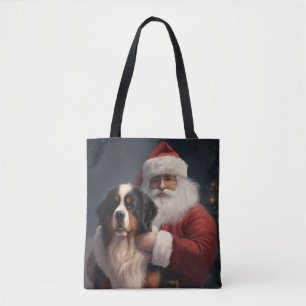 Bernese Mountain Hund Jultomten juljul Tygkasse