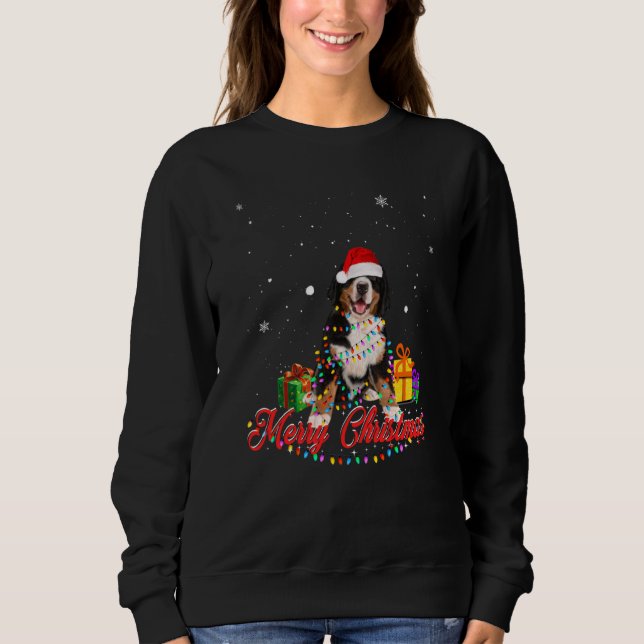Bernese Mountain Hund jultomten jultomten T Shirt (Framsida)