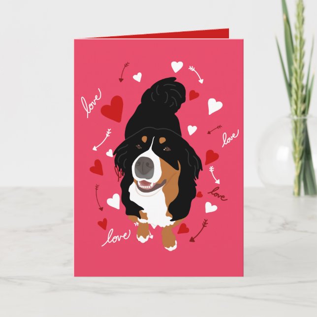 Bernese Mountain Hund Kärlek Card Kort (Framsida)