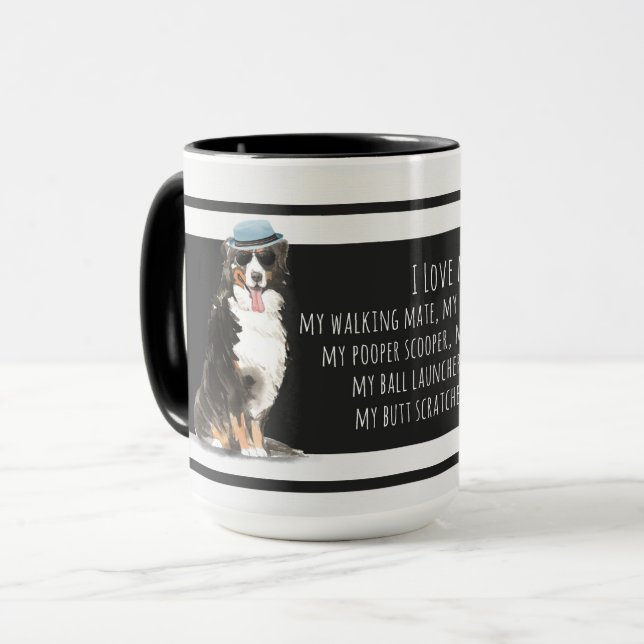 Bernese Mountain Hund Kärlek mitt Pappa Hund älska Mugg (Framsida vänster)