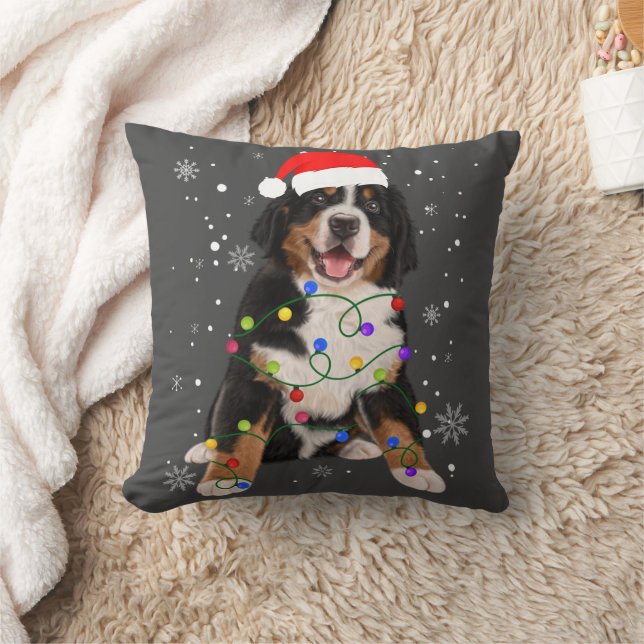 Bernese Mountain Hund Ljus Julmatchning Fam Kudde (Filt)