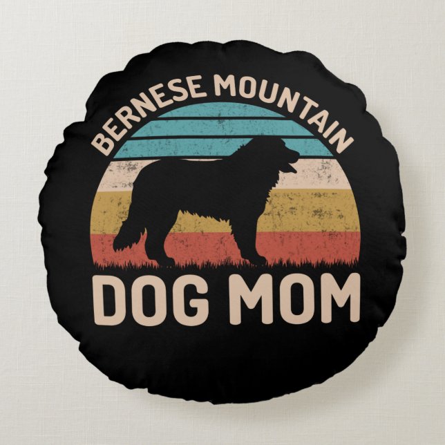 Bernese Mountain Hund Mamma, Bernese Hund Mamma Rund Kudde (Framsidan)