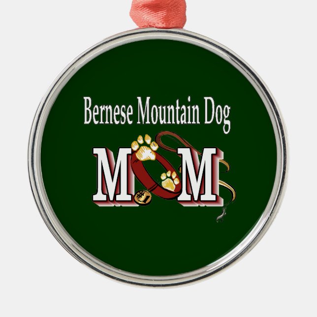 Bernese Mountain Hund MAMMA Julgransprydnad Metall (Framsidan)