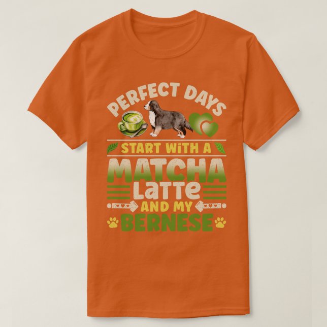 Bernese Mountain Hund Matcha Latte T Shirt (Design framsida)