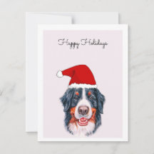 Bernese Mountain Hund med Santa Hat Card
