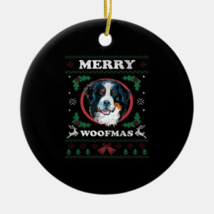 Bernese Mountain Hund Merry Woofmas jul Hund G Julgransprydnad Keramik