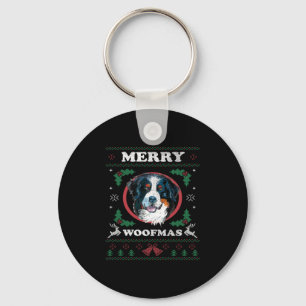 Bernese Mountain Hund Merry Woofmas jul Hund G Nyckelring