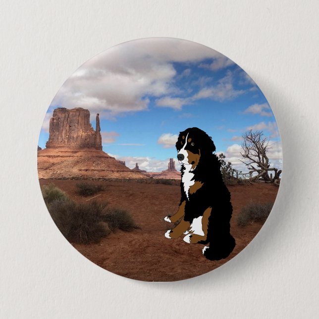 Bernese Mountain Hund Monument Valley Knapp (Framsida)