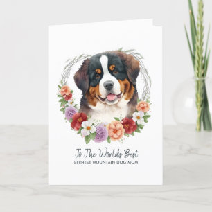 Bernese Mountain Hund Mor's Day Helgkort
