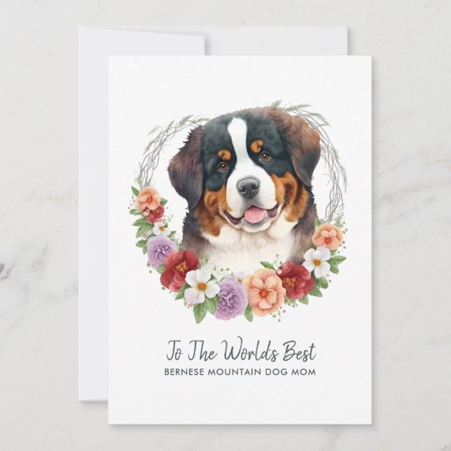 Bernese Mountain Hund Mor's Day Julkort (Framsida)