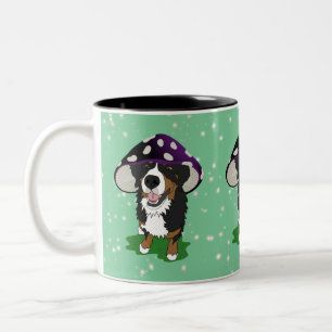 Bernese Mountain Hund Mushroom Cap Två-Tonad Mugg
