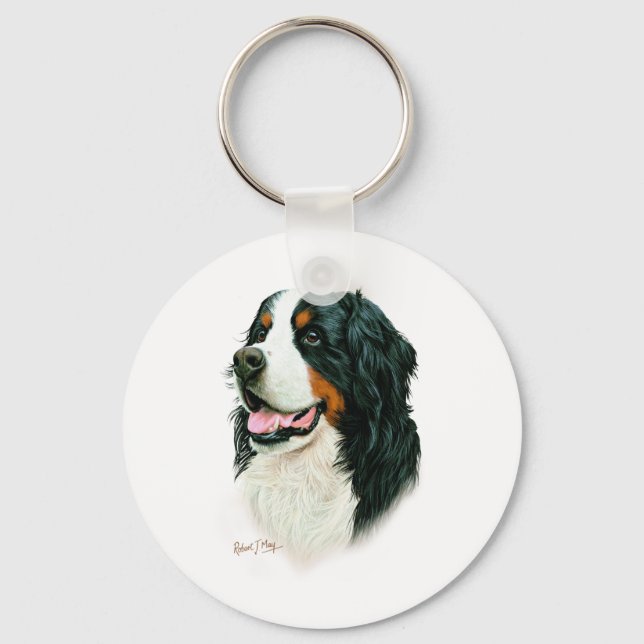 Bernese Mountain Hund Nyckelring (Framsida)