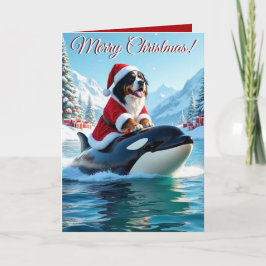 Bernese Mountain Hund och Orca Jul Kort