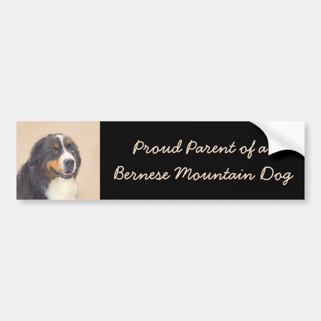 Bernese Mountain Hund Painting - Original Hund Art Bildekal (Framsidan)