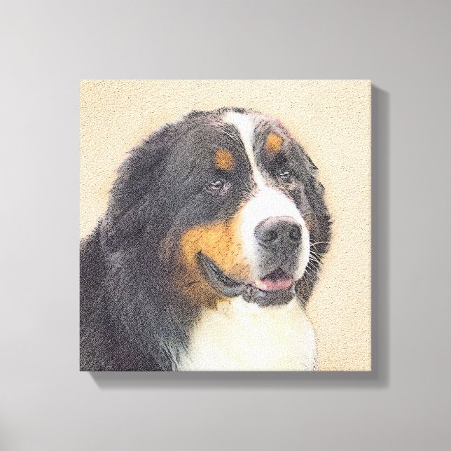 Bernese Mountain Hund Painting - Original Hund Art Canvastryck (Framsida)