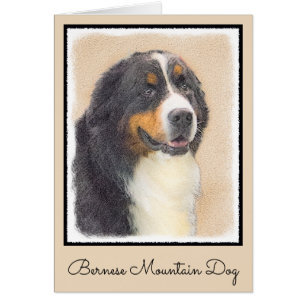 Bernese Mountain Hund Painting - Original Hund Art Hälsningskort