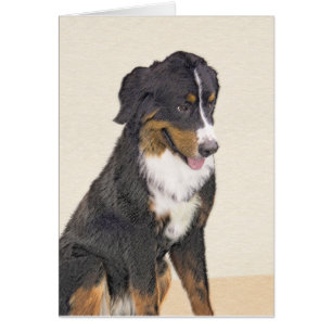 Bernese Mountain Hund Painting - Original Hund Art Hälsningskort