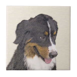 Bernese Mountain Hund Painting - Original Hund Art Kakelplatta