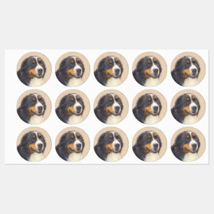 Bernese Mountain Hund Painting - Original Hund Art Klistermärke