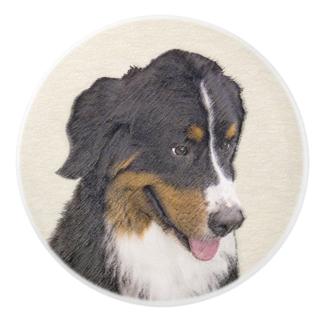 Bernese Mountain Hund Painting - Original Hund Art Knopp (Framsidan)