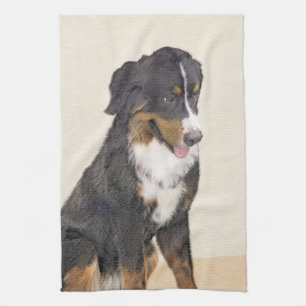 Bernese Mountain Hund Painting - Original Hund Art Kökshandduk
