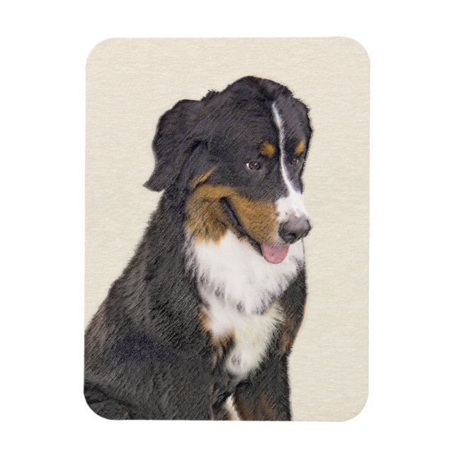 Bernese Mountain Hund Painting - Original Hund Art Magnet (Vertikal)