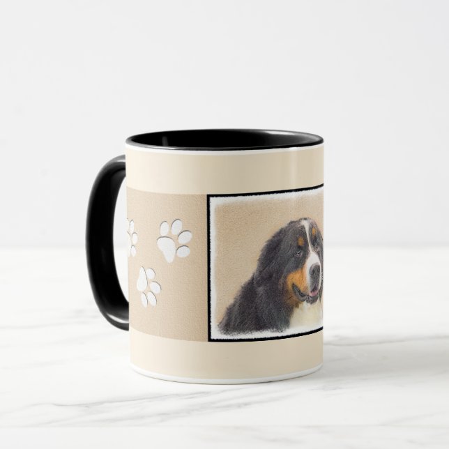 Bernese Mountain Hund Painting - Original Hund Art Mugg (Framsida vänster)