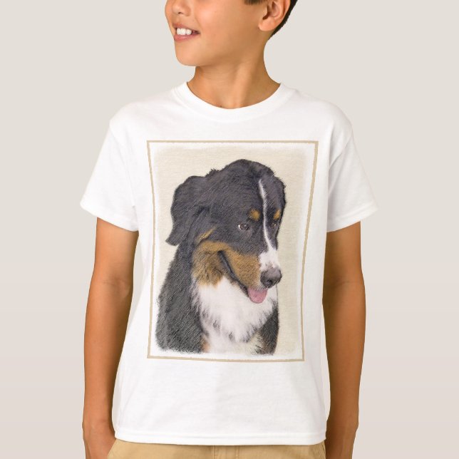 Bernese Mountain Hund Painting - Original Hund Art T Shirt (Framsida)