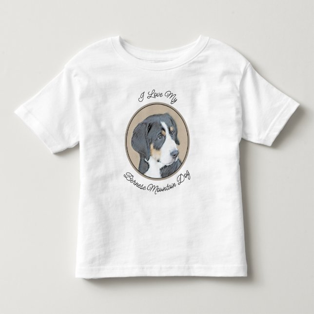 Bernese Mountain Hund Painting - Original Hund Art T Shirt (Framsida)
