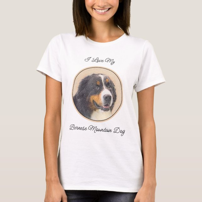 Bernese Mountain Hund Painting - Original Hund Art T Shirt (Framsida)