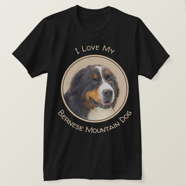 Bernese Mountain Hund Painting - Original Hund Art T Shirt (Design framsida)
