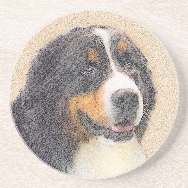 Bernese Mountain Hund Painting - Original Hund Art Underlägg (Framsidan)