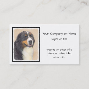 Bernese Mountain Hund Painting - Original Hund Art Visitkort