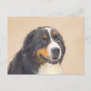 Bernese Mountain Hund Painting - Original Hund Art Vykort