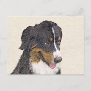 Bernese Mountain Hund Painting - Original Hund Art Vykort
