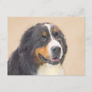 Bernese Mountain Hund Painting - Original Hund Art Vykort