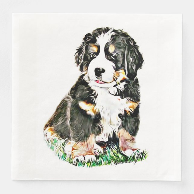 Bernese Mountain Hund Pappersservett (Framsida)