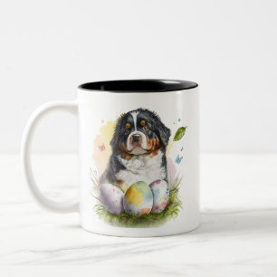 Bernese Mountain Hund Påskägg, Bernese Påsk Två-Tonad Mugg
