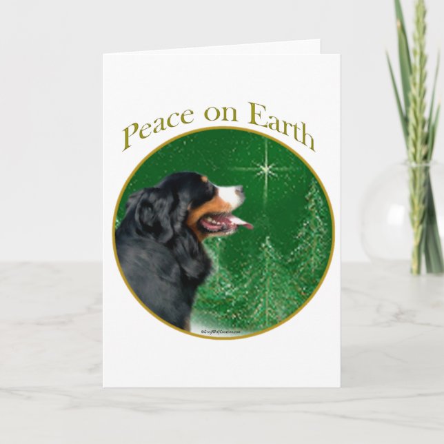 Bernese Mountain Hund Peace Helgkort (Framsida)