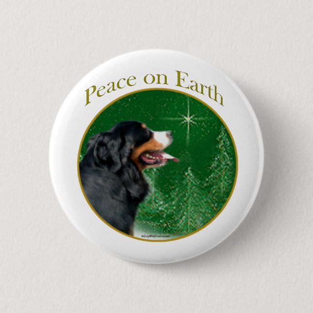 Bernese Mountain Hund Peace Knapp (Framsida)