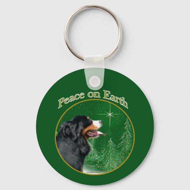 Bernese Mountain Hund Peace Nyckelring (Framsida)