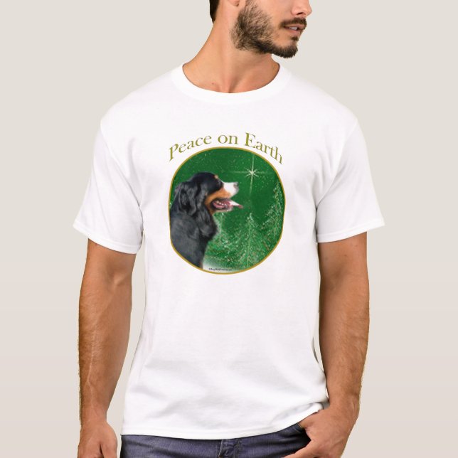 Bernese Mountain Hund Peace T-shirt (Framsida)